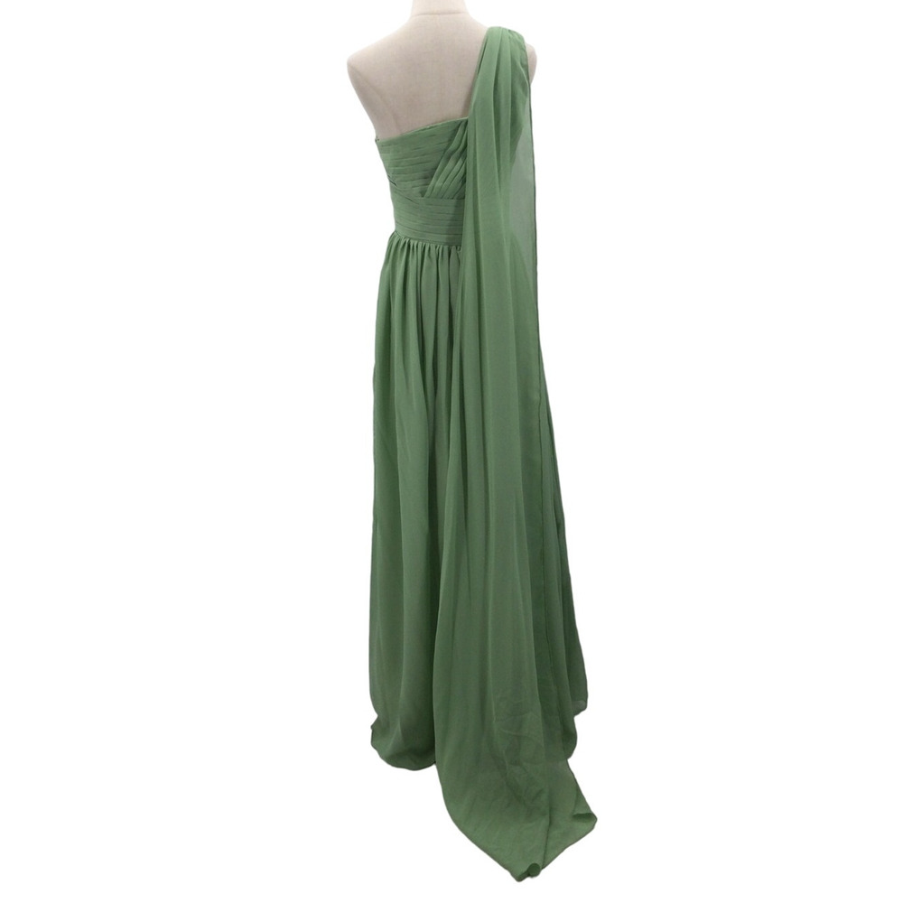 One-Shoulder Olive Green Maxi Dress - Picture 2 of 9